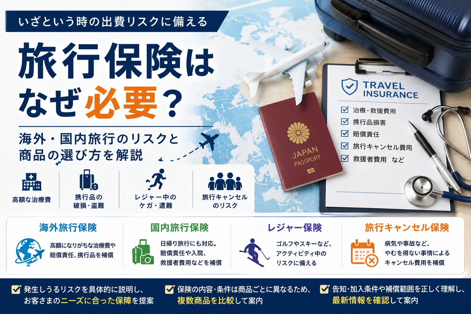 旅行保険はなぜ必要？海外・国内旅行のリスクと商品の選び方を解説